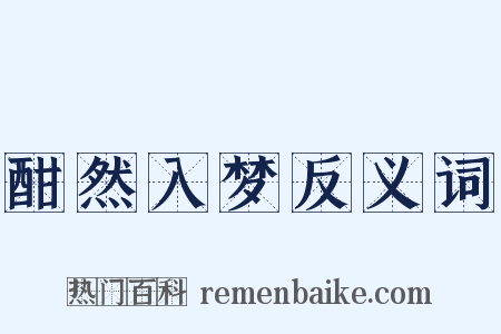 酣然入梦反义词是什么意思的图片